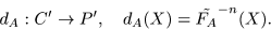 \begin{displaymath}d_A : C^{\prime} \to P^{\prime},\quad d_A(X) = \tilde{F_A}^{-n}(X). \end{displaymath}