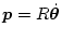 \(
\bm{p} = {R} \dot{\bm\theta}
\)